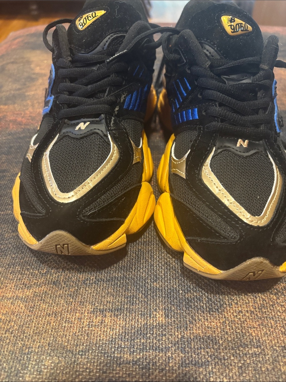 Kids Black, Yellow & Blue Athletic Sneakers